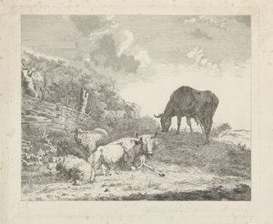 paisagem com gado de Christiaan Godfried Schutze van Houten