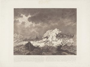 Vista do Ysgang e Dykbreak em Vuuren por Gorcum em 22 de fevereiro de 1799 / Vue des Glaces qui S