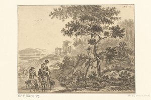 Paisagem italiana com pastor de Christiaan Josi