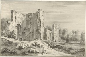 Ruína do castelo em Egmond aan den Hoef de Christiaan Josi