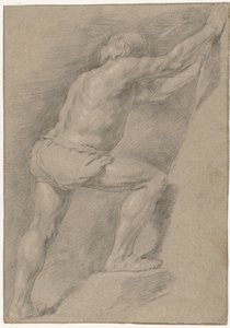 Estudo de um homem nu com a perna levantada de Christiaen Gillisz. van Couwenberg (attributed to)