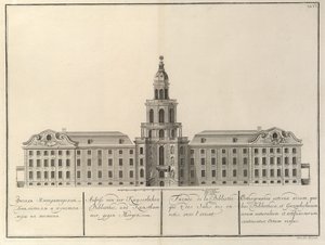 Biblioteca Imperial e Kunstkammer De: O edifício da Academia Imperial de Ciências, 1741 de Christian Albrecht Wortmann