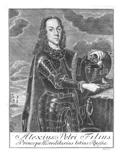 Retrato de Tsarevich Alexei Petrovich da Rússia 1690-1718, ca 1730 de Christian Albrecht Wortmann