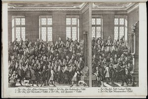 Um banquete. Festival em homenagem ao imperador Carlos VI, 1712 de Christian Engelbrecht