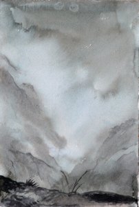 Misted Valley, 2015 (aguarela sobre papel) de Christian Furr