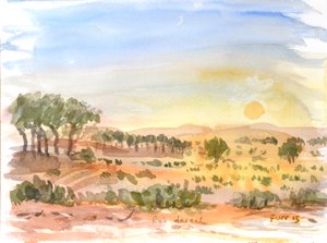 Rak Desert II, 2016 (aguarela) de Christian Furr