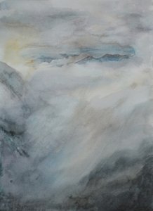 Nuvem deslizante, 2015 (aguarela sobre papel)