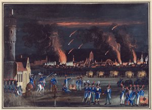 Premiere Coalition - 13 juin 1796 : bombardement de Francfort-sur-le-Main (Francfort) par les Francais Bombardment of Frankfurt am Main by the French Army, 13 de Julho