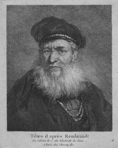 Cabeças após Rembrandt, 1770.