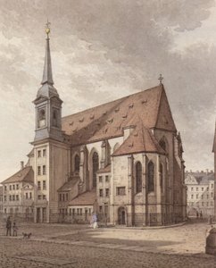 Aguarela da Sophienkirche de Dresden