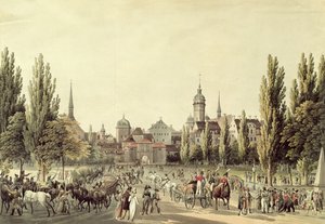 Vista de Leipzig do Portão Grimma
