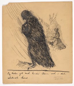 Rascunho de ilustração da história de uma mãe de Christian Kongstad Petersen