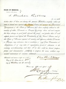 Juramento de lealdade de Christian Kribben do Missouri, Condado de St.Louis de Christian Kribben