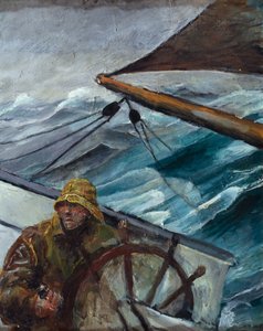 Companheiro ao leme (óleo sobre tela) de Christian Krohg