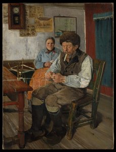 The Net Mender (Reparação de redes) de Christian Krohg