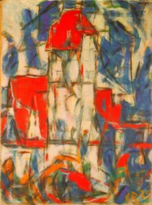 Dinkelsbühl (paisagem urbana com torre) de Christian Rohlfs