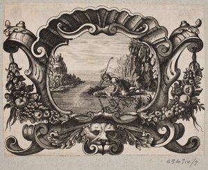 Emblema com um pastor refletido em um lago de Christian Rothgiesser