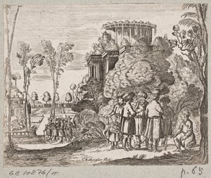 Ilustração de Adam Olearius, “Persian Rosenthal por um engenhoso poeta Schich Saadi […]”, Schleswig 1660 de Christian Rothgiesser