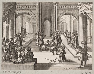 Ilustração de Adam Olearius, “Persian Rosenthal por um engenhoso poeta Schich Saadi […]”, Schleswig 1660 de Christian Rothgiesser