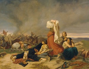 A Batalha de Lipany em 30 de maio de 1434, 1868. de Christian Ruben