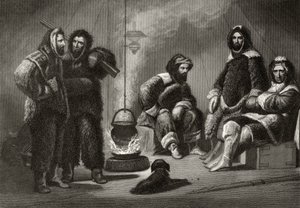Life in the Brig, gravada por J. McGoffin, de &39;Arctic Explorations in the Years 1853, 54, 55&39;, Volume I, do doutor Elisha Kent Kane (1820-57) publicou Filadélfia, 1856