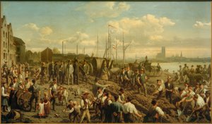 Colocando um cabo telegráfico 1878 de Christian Sell