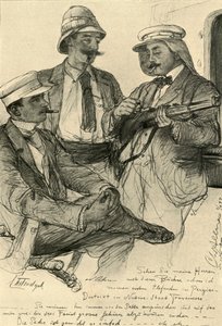 Europeus a bordo do navio, 1898. de Christian Wilhelm Allers
