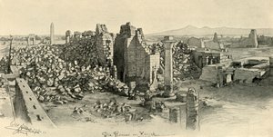 Templos em ruínas em Karnak, Egito, 1898. de Christian Wilhelm Allers