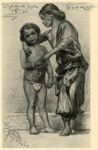 Meninas cingalesas, Kandy, Ceilão, 1898. de Christian Wilhelm Allers