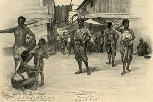 Cena de rua, Bangkok, Sião, 1898. de Christian Wilhelm Allers