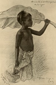 Menino tâmil, Kandy, Ceilão, 1898. de Christian Wilhelm Allers