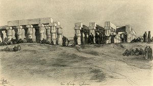 Ruínas do templo, Luxor, Egito, 1898. de Christian Wilhelm Allers