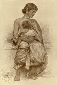 Jovem mãe, Kandy, Ceilão, 1898. de Christian Wilhelm Allers