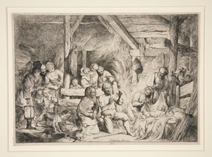 Adoração dos Pastores de Christian Wilhelm Ernst Dietrich