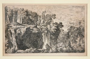 Paisagem com cascata de Christian Wilhelm Ernst Dietrich