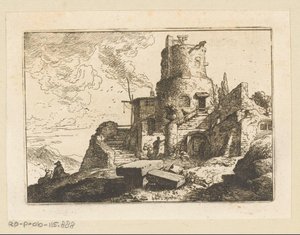 Paisagem com torre de vigia de Christian Wilhelm Ernst Dietrich
