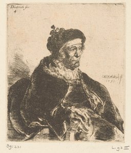 velha sentada de Christian Wilhelm Ernst Dietrich