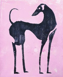 Greyhound Rosa Abstrato de Christina Misuro