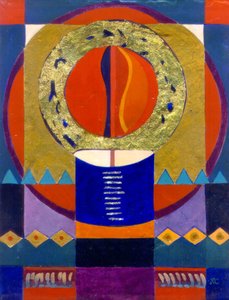 Chama Eterna, c. 2004 (têmpera de ovo sobre painel revestido a gesso e folha de ouro)
