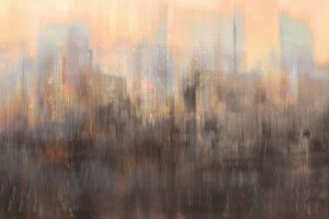Paisagem urbana abstrata ao pôr do sol de Christina Sillen