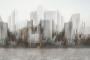 Reflexo difuso da paisagem urbana