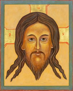 Ícone de Mandylion, 2010 (têmpera de ovo, folha de ouro, madeira)