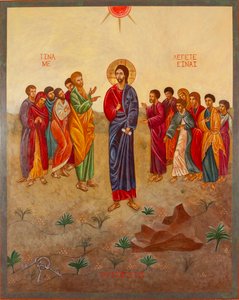 São Pedro e Cristo, 2000 (têmpera de ovo, folha de ouro, madeira)