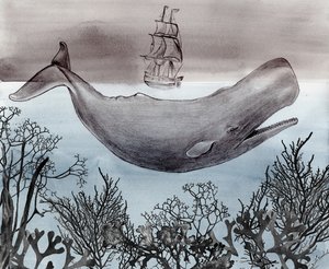 Navio de observação de baleias nas profundezas do oceano de Christine Lindstrom