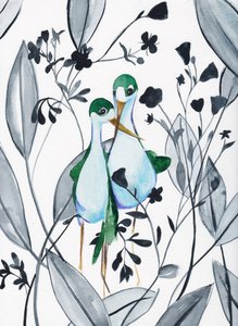 Pássaros verdes na natureza de Christine Lindstrom