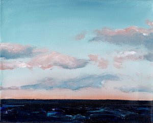 Horizonte Oceânico em Tons Pastel de Christine Lindstrom