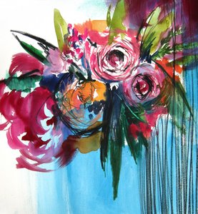 Flores abstratas vibrantes de Christine Lindstrom