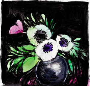 Pintura de anémonas vibrantes de Christine Lindstrom