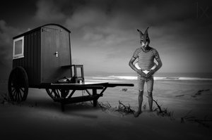 Banhista solitário na Praia de Lone Rabbit de Christine von Diepenbroek