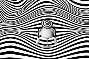 Mulher elegante ao estilo da Op Art de Christine von Diepenbroek